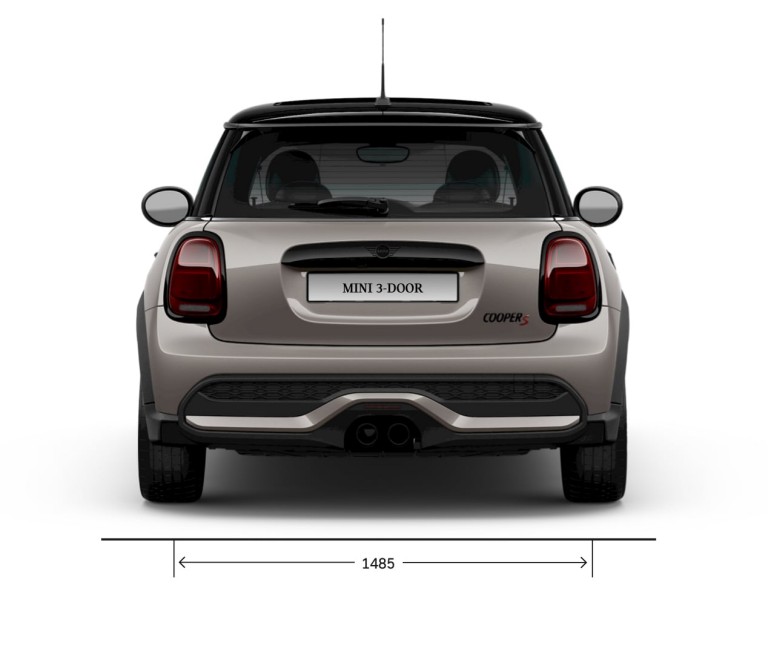 MINI Hatch 3 portes – vue arrière – dimensions