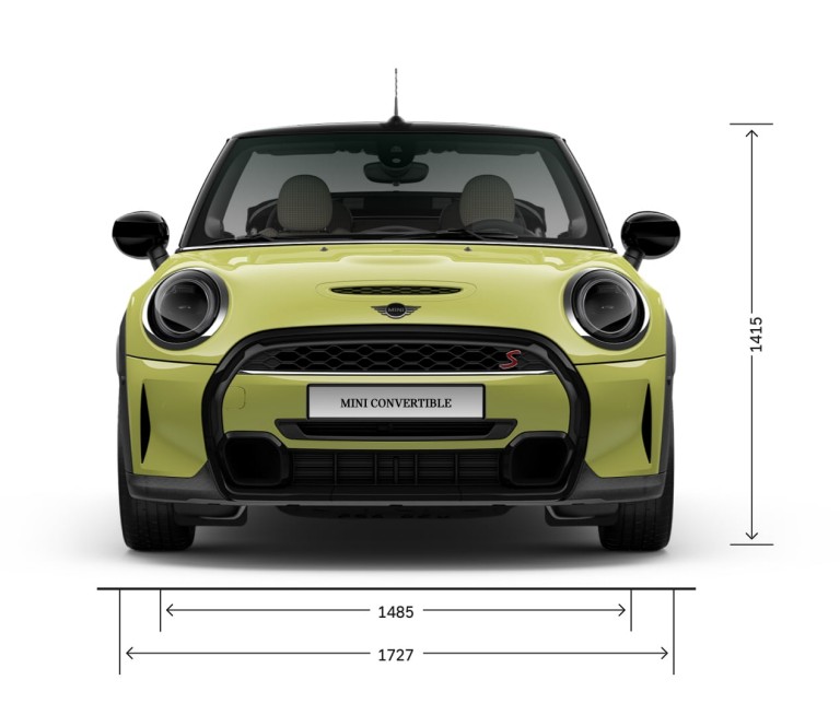 MINI Cabrio – vue avant – dimensions